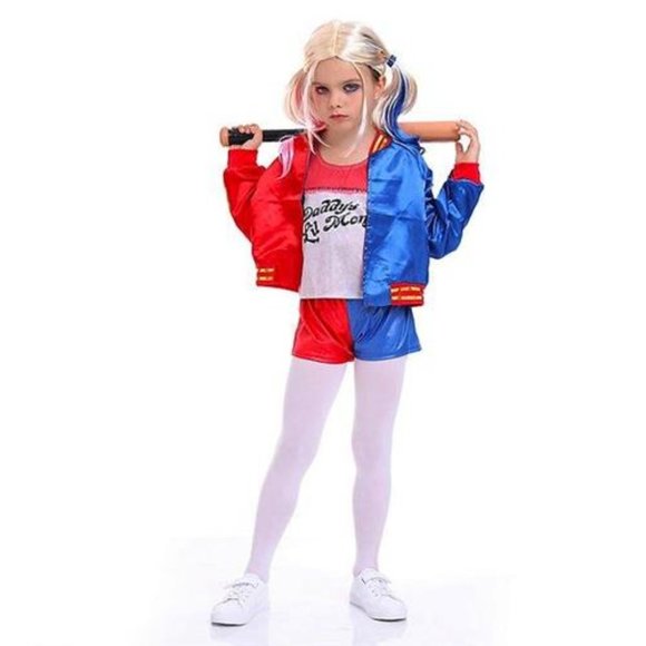 Halloween Suicide Squad Harley Quinn Cosplay Dress Child Kids Large Cost… - Picture 2 of 10